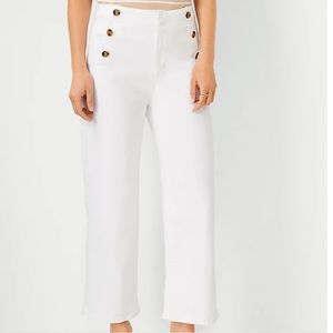 Ann Taylor Sailor Wide Leg White Crop Jeans